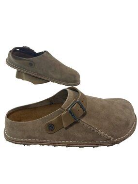Birkenstock Lutry Premium Suede Sandals Gray Clogs Taupe Men's US 11-11.5 M NIB